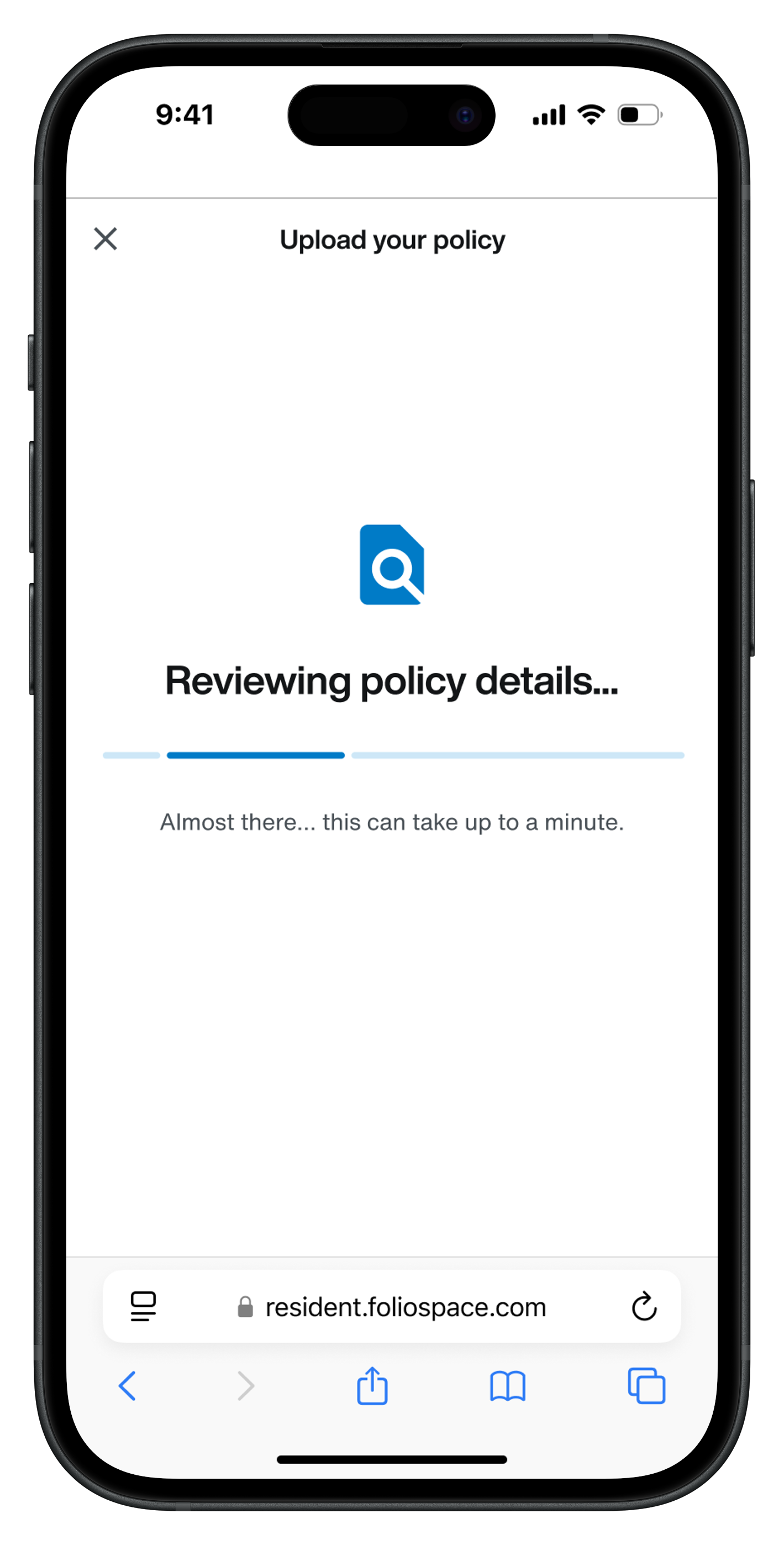 Reviewing policy loading screen